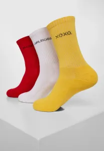 Lettering Socks 3-Pack Yellow/Red/White