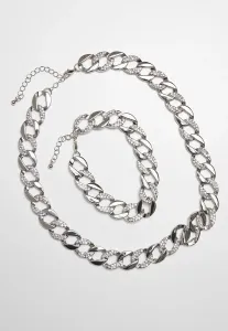 Basic Set of Silver Diamond Necklaces and Bracelets