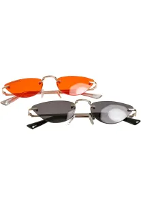 Manhatten 2-Pack Sunglasses Silver/Black+Gold/Orange