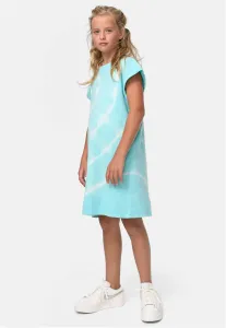 Dye aquablue dress with tie for girls