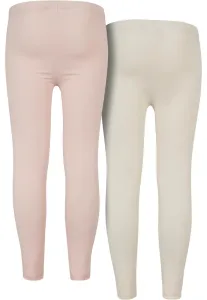 Girls' Jersey Leggings 2-Pack Pink/White Sand