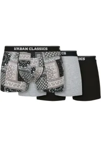 Organic boxer shorts, scarf of 3 pieces, grey+grey+black #2905614