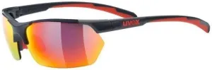 UVEX Sportstyle 114 Grey Red Mat/Litemirror Orange/Litemirror Red/Clear Occhiali da ciclismo