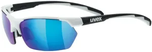 UVEX Sportstyle 114 White Black Mat/Litemirror Orange/Litemirror Blue/Clear Occhiali da ciclismo