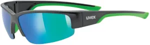 UVEX Sportstyle 215 Black Mat/Green/Mirror Green Occhiali da ciclismo