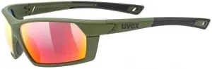 UVEX Sportstyle 225 Olive Green Mat/Mirror Red Occhiali da ciclismo