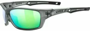 UVEX Sportstyle 232 Polarized Smoke Mat/Mirror Green Occhiali da ciclismo