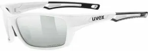 UVEX Sportstyle 232 Polarized White Mat/Mirror Silver Occhiali da ciclismo