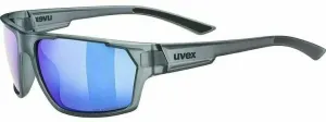 UVEX Sportstyle 233 Polarized Smoke Mat/Litemirror Blue Occhiali da ciclismo