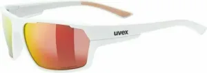 UVEX Sportstyle 233 Polarized White Mat/Litemirror Red Occhiali da ciclismo