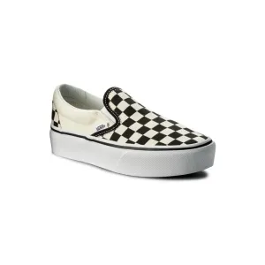 Vans Classic Slip-On Platform Black And White Checkerboard/ White #120891