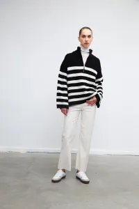 VATKALI High-neck striped knit sweater
