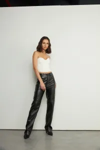 VATKALI Leather Contrast Trousers
