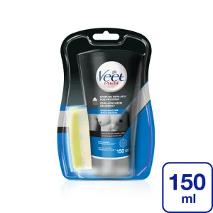 Veet Crema doccia depilatoria per pelle sensibile da uomo Men Silk & Fresh 150 ml
