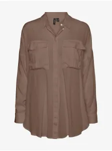Brown oversize shirt VERO MODA Henna - Women #917153