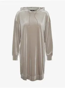 Light gray ladies hooded sweatshirt dress VERO MODA Dana - Ladies #1294429