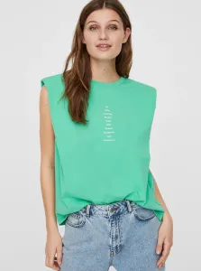Light green T-shirt with inscription VERO MODA Hollie - Women #967149