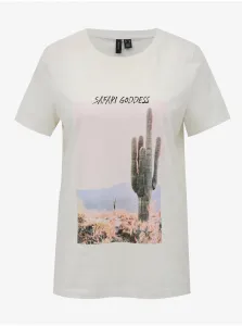 White T-shirt with VERO MODA Desert print