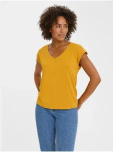 Yellow basic T-shirt VERO MODA Filli - Women