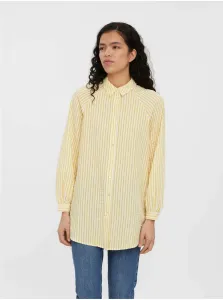 Yellow striped oversize shirt VERO MODA Juno - Women #1295947