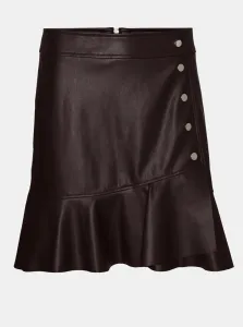 Dark brown leatherette skirt VERO MODA Liv #1323746