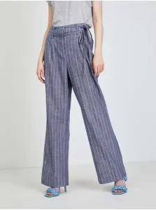 Dark blue striped wide trousers VERO MODA Serena - Ladies #930402