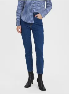 Dark blue shortened straight fit jeans VERO MODA Brenda - Women #1284927