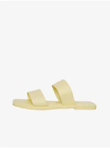 Yellow Leather Slippers VERO MODA Sun Glow - Women #930541