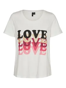 Vero Moda T-shirt da donna VMAMALA Regular Fit 10291798 Snow White Love L