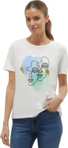 Vero Moda T-shirt da donna VMIFACEY Relaxed Fit 10306773 Snow White BLUE FACE L