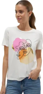 Vero Moda T-shirt da donna VMIFACEY Relaxed Fit 10306773 Snow White PINK FACE M