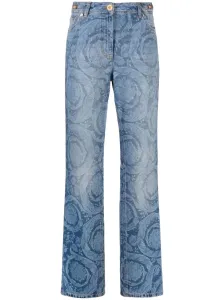 VERSACE - Jeans In Denim Con Stampa Barocco #3083972