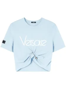 VERSACE - T-shirt Crop In Cotone Con Logo #3084188