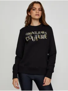 Black Women's Sweatshirt printed versace Jeans Couture R Logo Glitter - Women #1222975