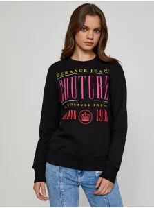 Black Women's Sweatshirt with Print Versace Jeans Couture Rubber - Women #137943
