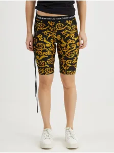 Versace Jeans Couture Yellow-Black Womens Patterned Short Leggings - Women #2245281