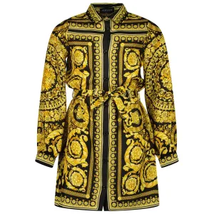 Versace Girls Barocco Pattern Shirt Dress Gold - 14Y GOLD