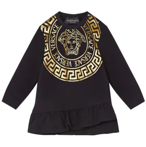 Versace Girls Medusa Print Sweatshirt Dress Black - 18M Black