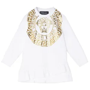 Versace Girls Medusa Print Sweatshirt Dress White - 18M White