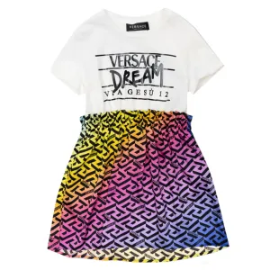 Versace Girls Patterned Dress White - 10Y WHITE