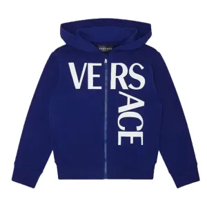 Versace - Boys Blue Logo Hoodie - 12Y BLUE