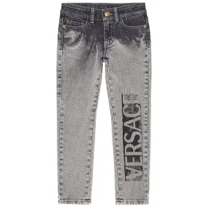Versace Boys Logo Jeans Grey - GREY 10 YEARS