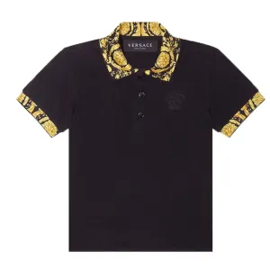 Versace Baby Boys Barocco Polo Shirt Black - 6M BLACK