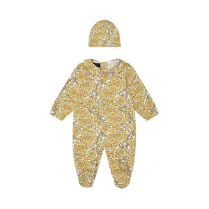 Versace Baby Boys Barocco Print Gift Set Bib & Shirt Gold - MULTI COLOURED 3M