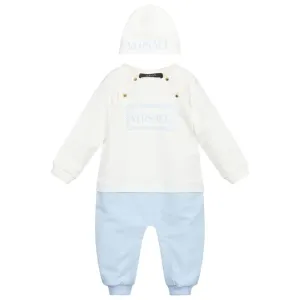 Versace Boys Babygrow Gift Set White & Blue - 6M WHITE