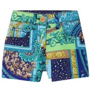 Versace Baby Boys Barocco Patchwork Shorts Blue - MULTI COLOURED 6M