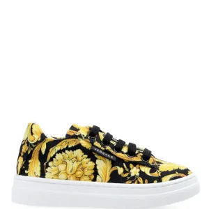 Versace Unisex Barocco Print Sneakers Gold - 20 GOLD