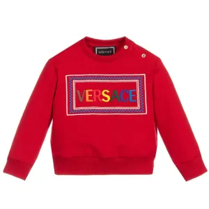 Versace Baby Boys Cotton Logo Sweater Red - RED 18M