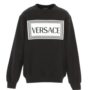 Versace Boys Cotton Logo Sweater Black - 12Y BLACK