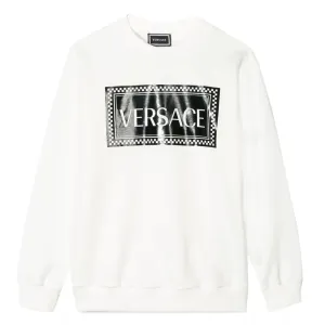 Versace Boys Cotton Logo Sweater White - WHITE 8Y